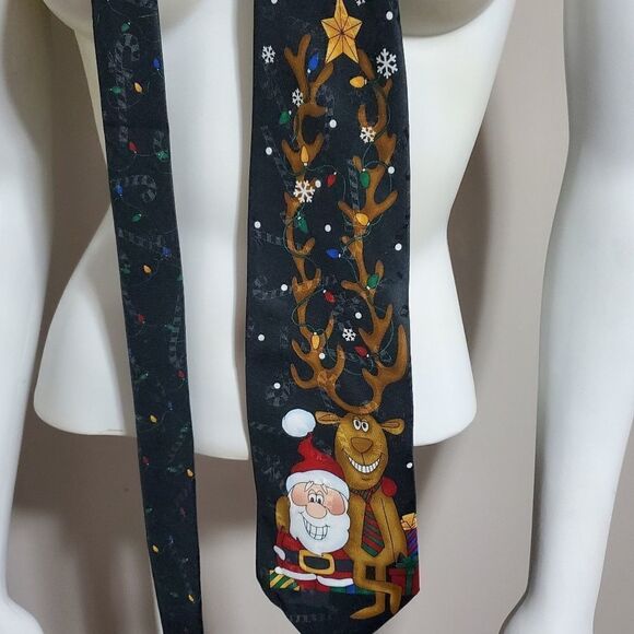 Hallmark Yule Tie Greetings Christmas Santa Tie - Picture 2 of 4
